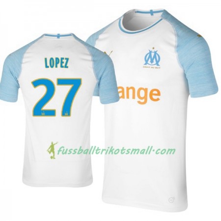 Fußballtrikots Olympique Marseille Lopez 27 2018-2019 Kurzarm Heimtrikotsatz kaufen
